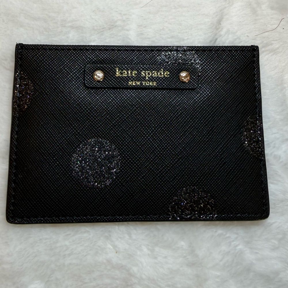 Kate Spade Card Case with Glitter Bursts